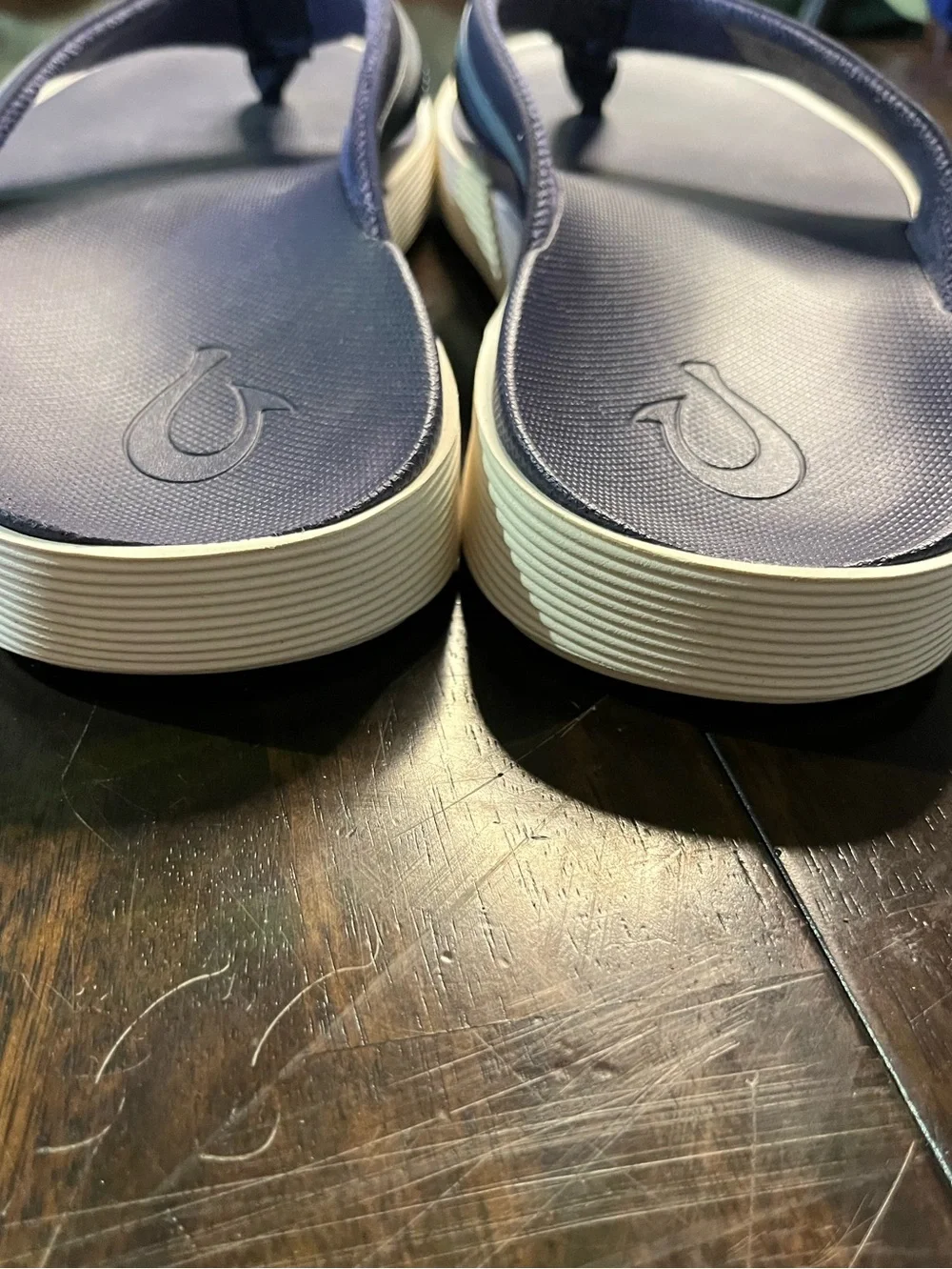 OluKai Leeward Sandals, Flipflops, Thongs, Blue, Sz Men's 7